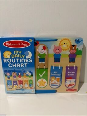 Melissa & Doug My Daily Day & Night Wooden Routine Chart NWT